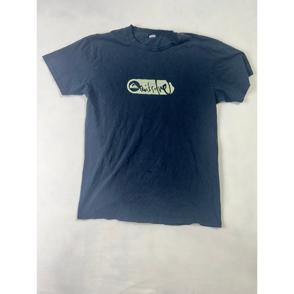 Quiksilver Mens Graphic T-Shirt Blue Large Vintage Surf Logo Short Sleeve Tee